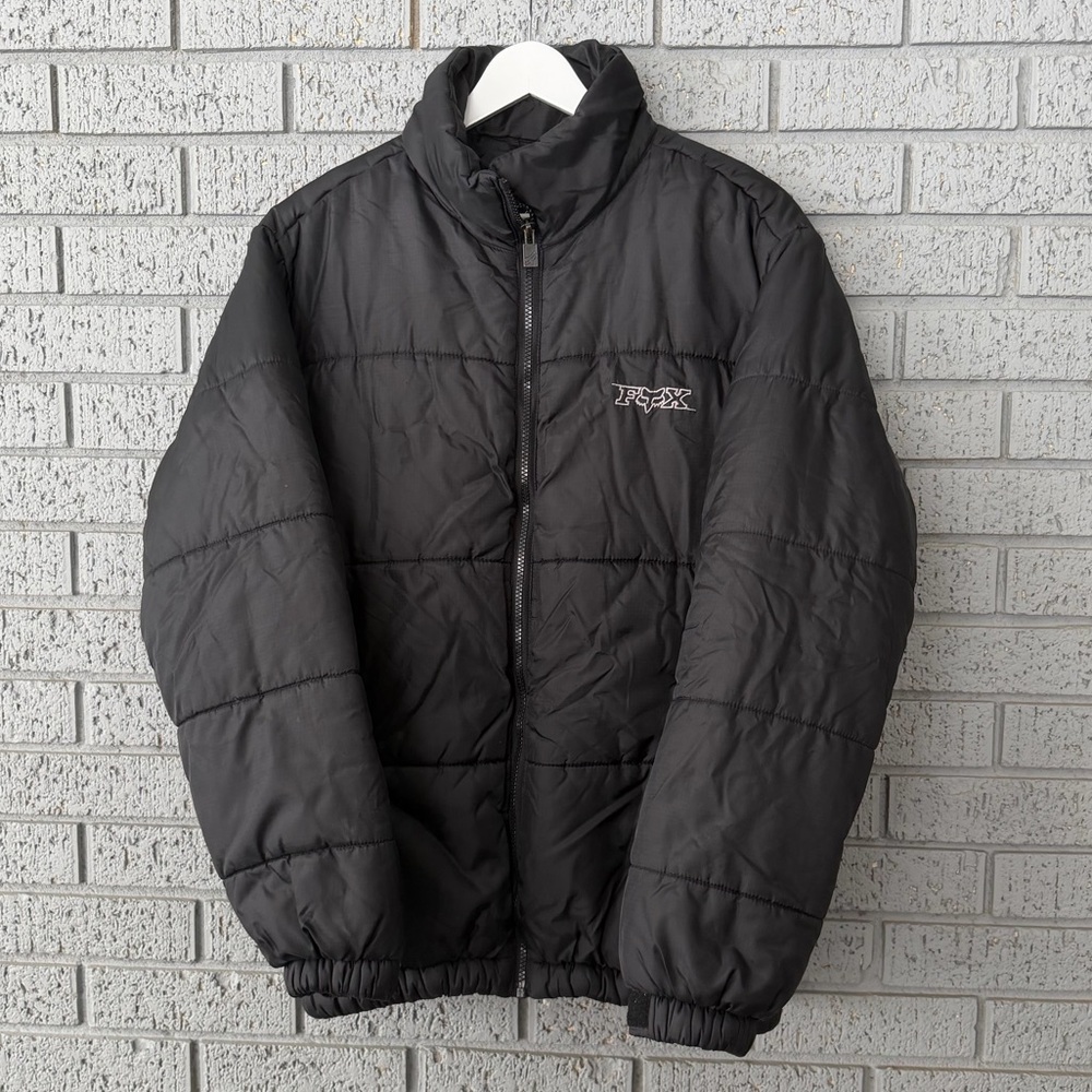 Fox Racing Deluxe Puffer Jacket Men’s Size Medium Black Embroidered Logo